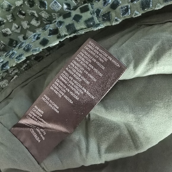 Anthropologie Maeve Avery Pleated Wide Leg Pants Womens 10 Teal Velvet Trousers - Picture 6 of 6